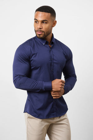 Muscle Fit Signature Shirt 2.0 in French Navy - TAILORED ATHLETE - ROW