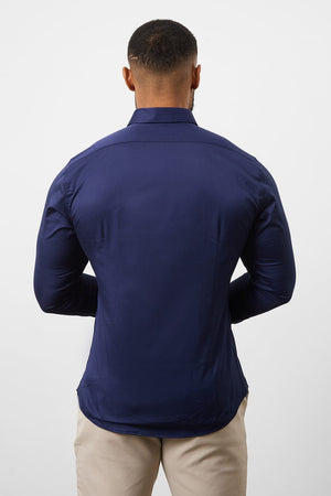 Muscle Fit Signature Shirt 2.0 in French Navy - TAILORED ATHLETE - ROW