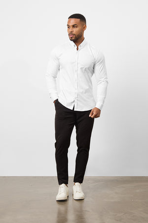 Muscle Fit Signature Shirt 2.0 in White - TAILORED ATHLETE - ROW