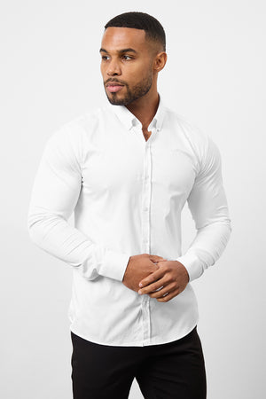 Muscle Fit Signature Shirt 2.0 in White - TAILORED ATHLETE - ROW