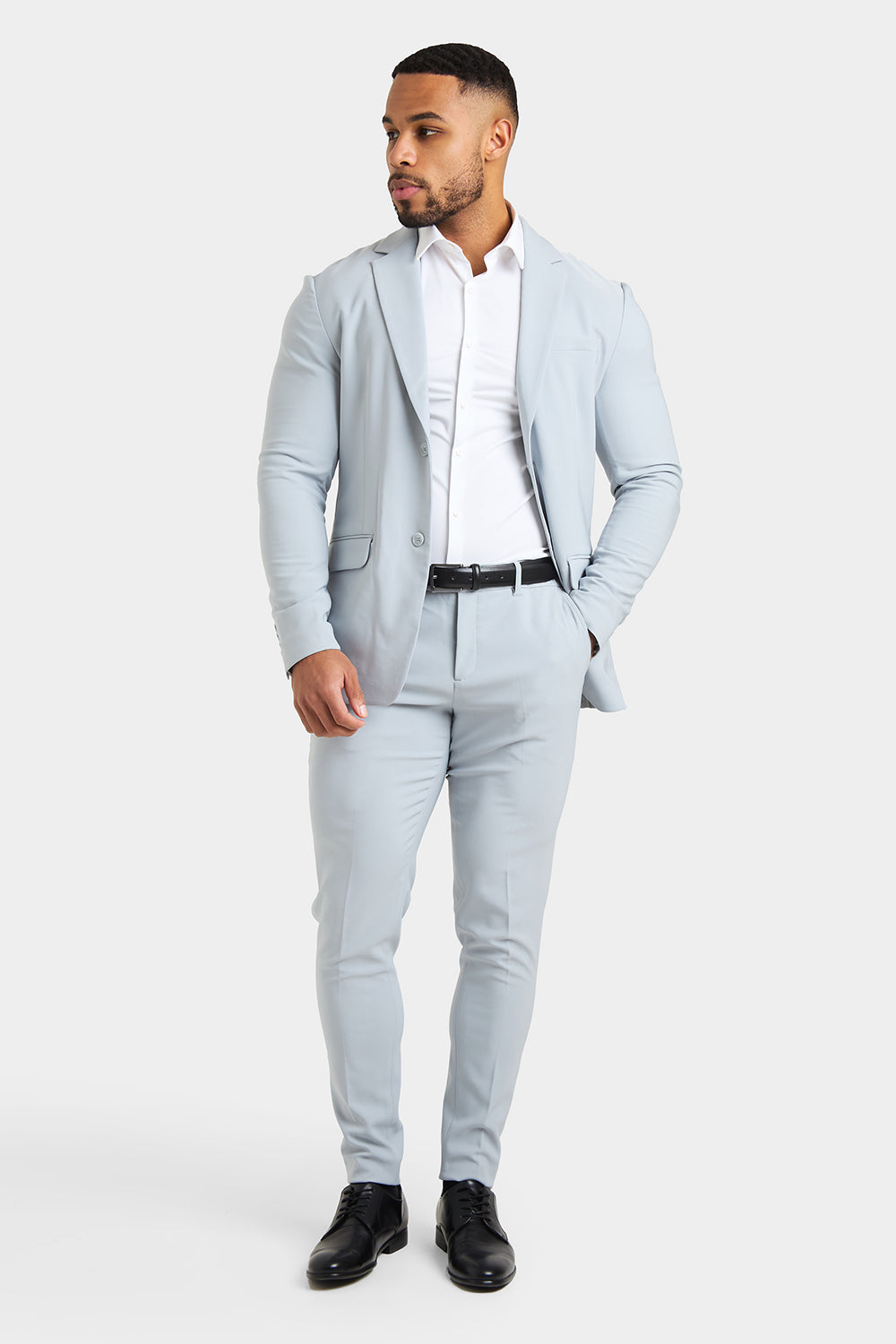 True Muscle Fit Tech Suit Jacket in Light Grey - TAILORED ATHLETE - ROW