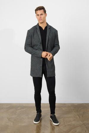 Single Breasted Herringbone Overcoat - TAILORED ATHLETE - ROW