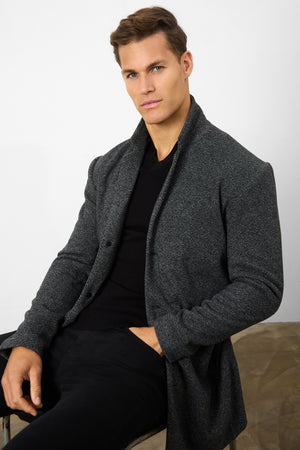 Single Breasted Herringbone Overcoat - TAILORED ATHLETE - ROW