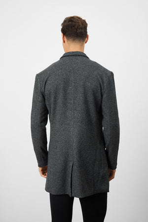 Single Breasted Herringbone Overcoat - TAILORED ATHLETE - ROW