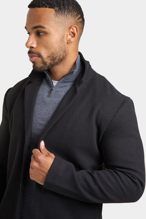 Single Breasted Overcoat in Black - TAILORED ATHLETE - ROW