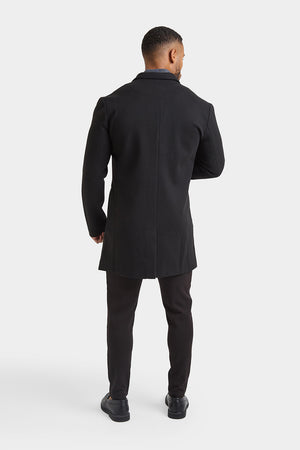 Single Breasted Overcoat in Black - TAILORED ATHLETE - ROW