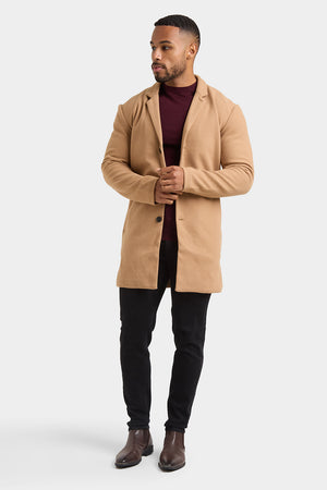 Single Breasted Overcoat in Camel - TAILORED ATHLETE - ROW