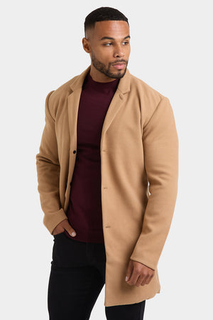 Single Breasted Overcoat in Camel - TAILORED ATHLETE - ROW