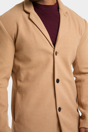 Single Breasted Overcoat in Camel - TAILORED ATHLETE - ROW