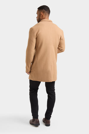 Single Breasted Overcoat in Camel - TAILORED ATHLETE - ROW