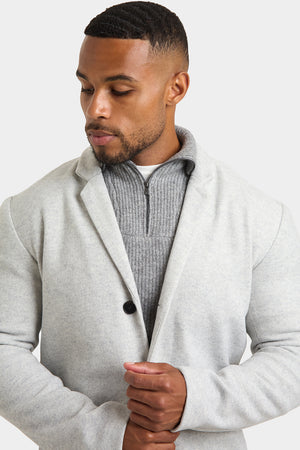 Single Breasted Overcoat in Pale Grey - TAILORED ATHLETE - ROW