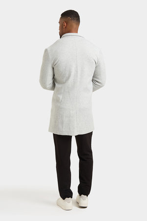 Single Breasted Overcoat in Pale Grey - TAILORED ATHLETE - ROW