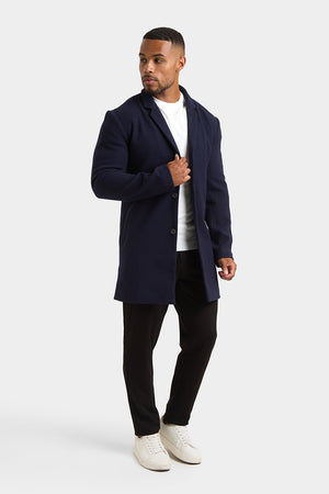 Single Breasted Overcoat in Navy - TAILORED ATHLETE - ROW