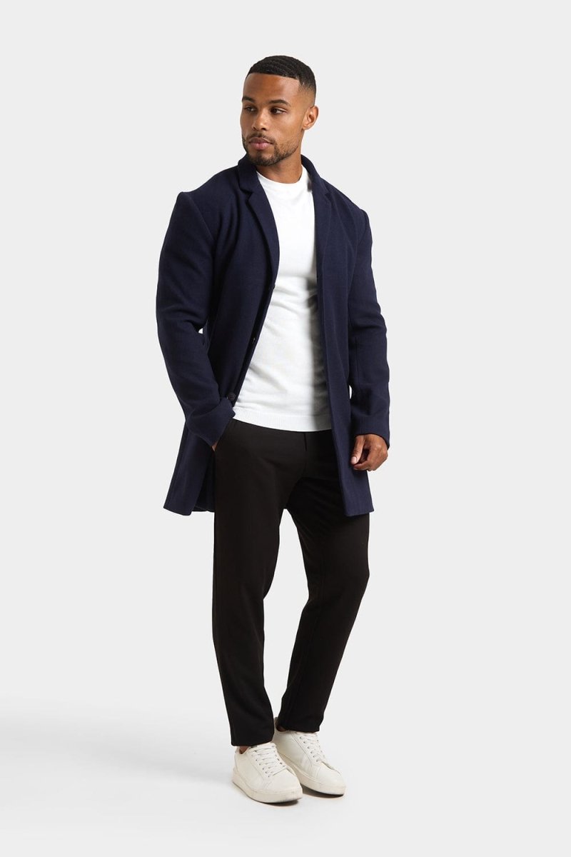 Single Breasted Overcoat in Navy - TAILORED ATHLETE - ROW
