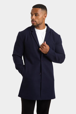 Single Breasted Overcoat in Navy - TAILORED ATHLETE - ROW