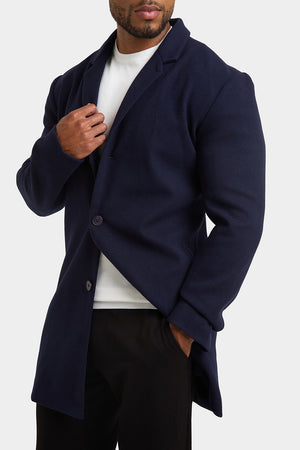 Single Breasted Overcoat in Navy - TAILORED ATHLETE - ROW