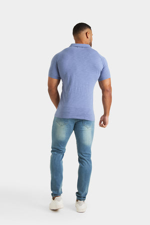 Slub Buttonless Polo in Washed Ink - TAILORED ATHLETE - ROW
