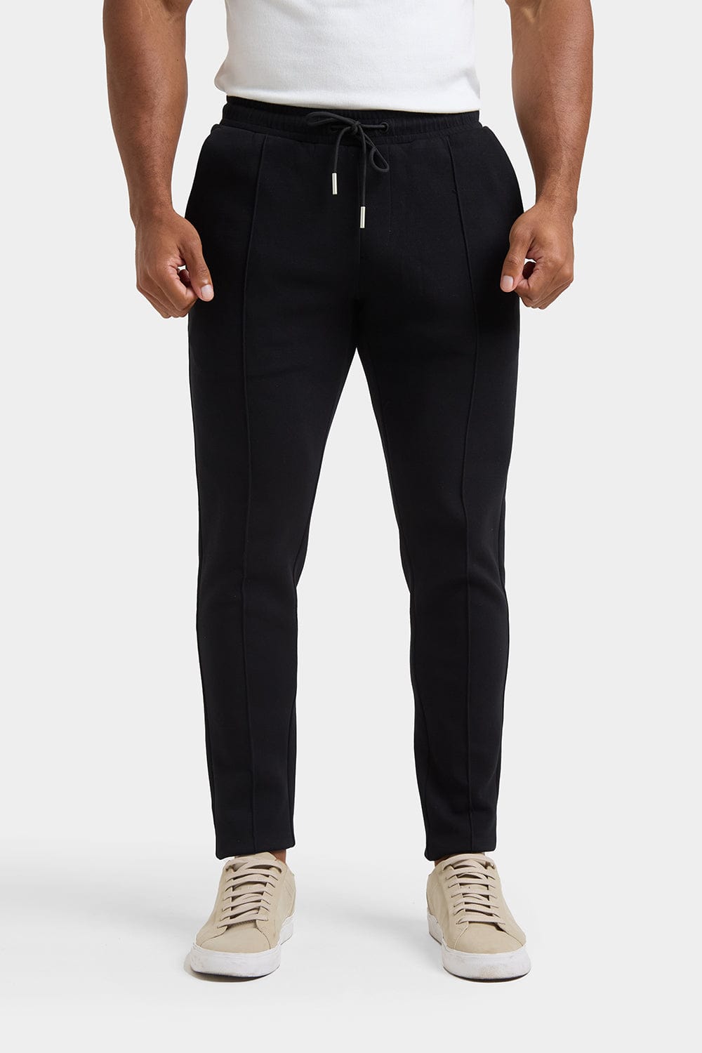 Smart Pique Joggers in Black