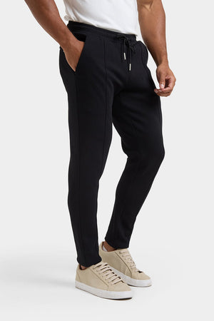 Smart Pique Joggers in Black - TAILORED ATHLETE - ROW