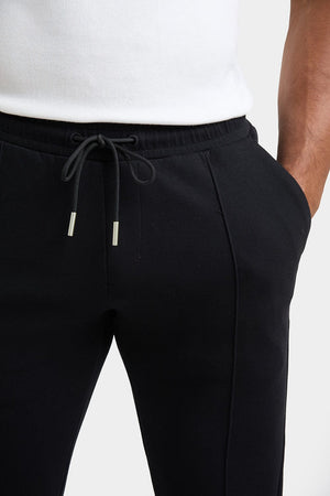 Smart Pique Joggers in Black - TAILORED ATHLETE - ROW