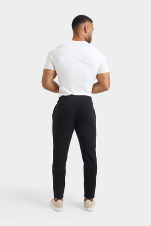 Smart Pique Joggers in Black - TAILORED ATHLETE - ROW