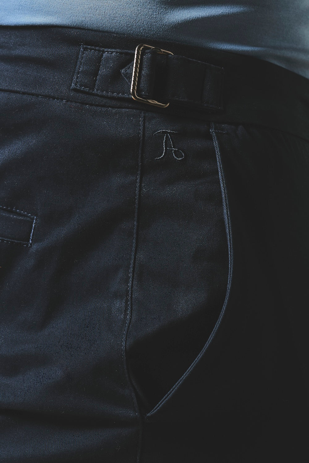 Smart Chino Side Adjuster Trousers in Navy