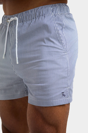 Fine Stripe Swim Shorts in Blue/White - TAILORED ATHLETE - ROW