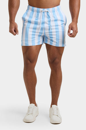 Printed Stripe Swim Shorts in Blue/White - TAILORED ATHLETE - ROW
