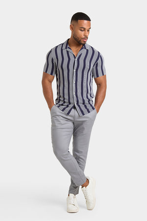 Printed Shirt in Bold Navy Stripe - TAILORED ATHLETE - ROW