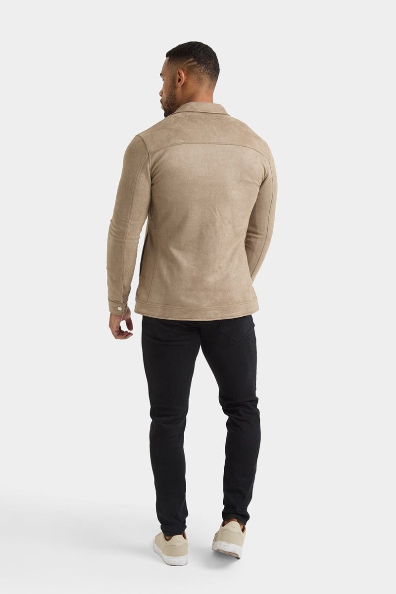 Suede Look Shacket in Mink - TAILORED ATHLETE - ROW