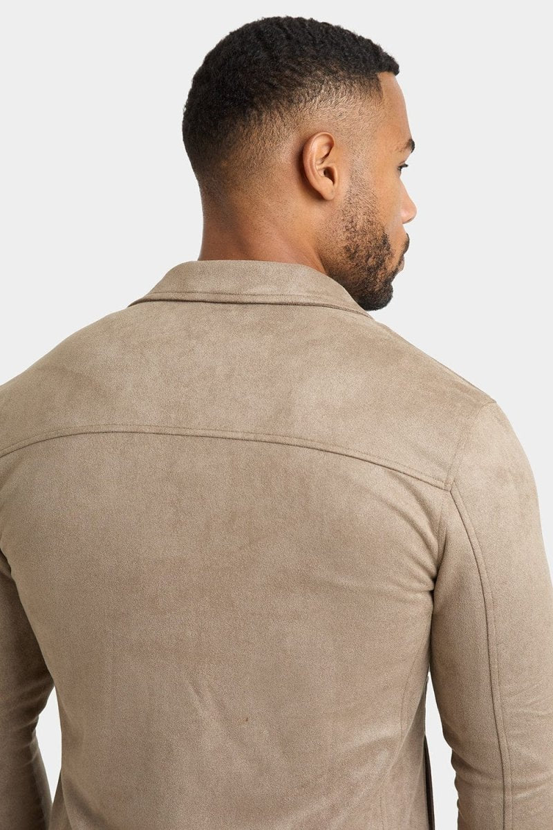 Suede Look Shacket in Mink - TAILORED ATHLETE - ROW