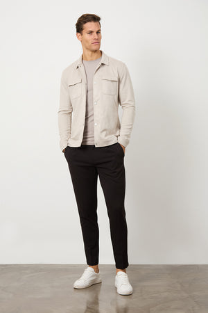 Suede Look Shacket in Stone - TAILORED ATHLETE - ROW