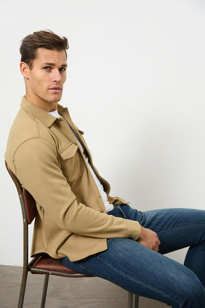 Heavy Twill Jersey Overshirt in Mink - TAILORED ATHLETE - ROW