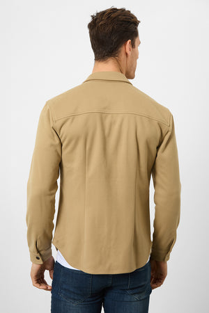 Heavy Twill Jersey Overshirt in Mink - TAILORED ATHLETE - ROW