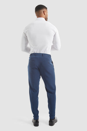True Muscle Fit Tech Suit Trousers in Navy - TAILORED ATHLETE - ROW