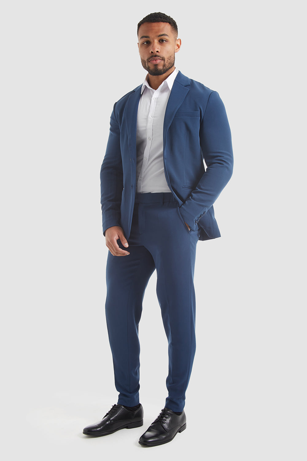 Moss 1851 Performance Tailored Fit Suit Trousers Royal Blue at John Lewis   Partners