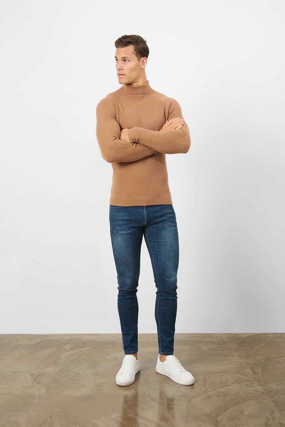 Supersoft Roll Neck in Camel - TAILORED ATHLETE - ROW