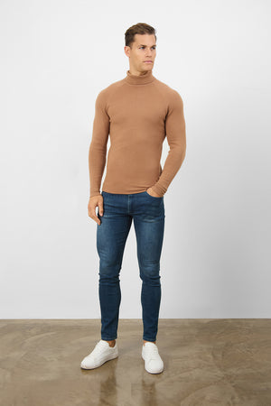 Supersoft Roll Neck in Camel - TAILORED ATHLETE - ROW