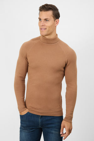 Supersoft Roll Neck in Camel - TAILORED ATHLETE - ROW