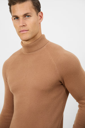 Supersoft Roll Neck in Camel - TAILORED ATHLETE - ROW