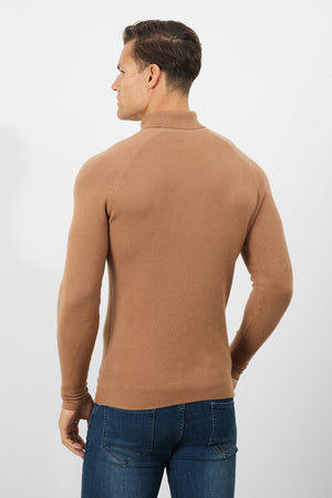 Supersoft Roll Neck in Camel - TAILORED ATHLETE - ROW