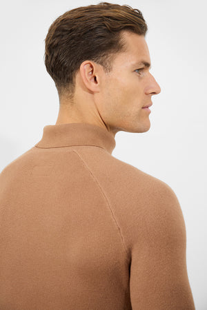 Supersoft Roll Neck in Camel - TAILORED ATHLETE - ROW