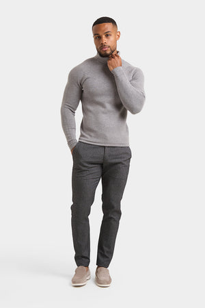 Supersoft Roll Neck in Grey Marl - TAILORED ATHLETE - ROW