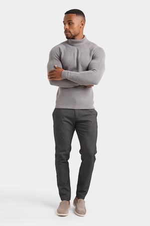 Supersoft Roll Neck in Grey Marl - TAILORED ATHLETE - ROW