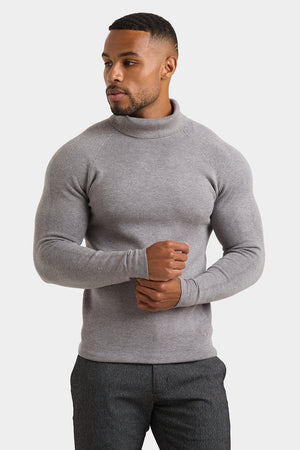 Supersoft Roll Neck in Grey Marl - TAILORED ATHLETE - ROW