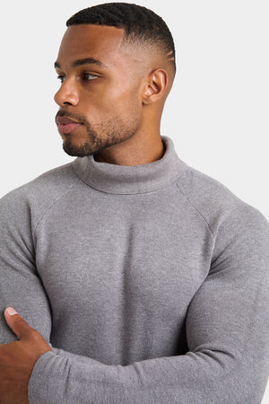 Supersoft Roll Neck in Grey Marl - TAILORED ATHLETE - ROW