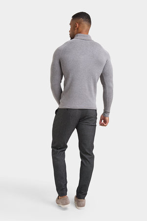 Supersoft Roll Neck in Grey Marl - TAILORED ATHLETE - ROW