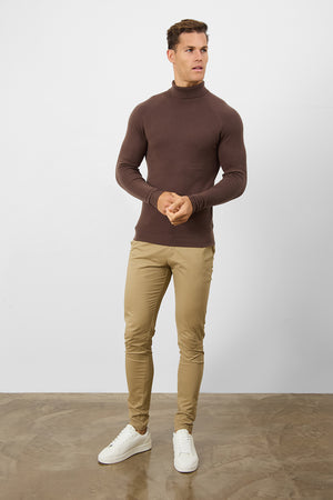 Supersoft Roll Neck in Dark Mink - TAILORED ATHLETE - ROW