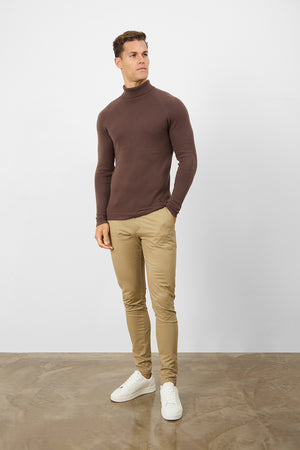 Supersoft Roll Neck in Dark Mink - TAILORED ATHLETE - ROW