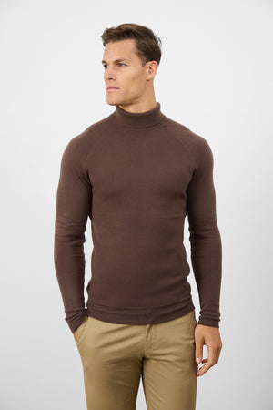 Supersoft Roll Neck in Dark Mink - TAILORED ATHLETE - ROW